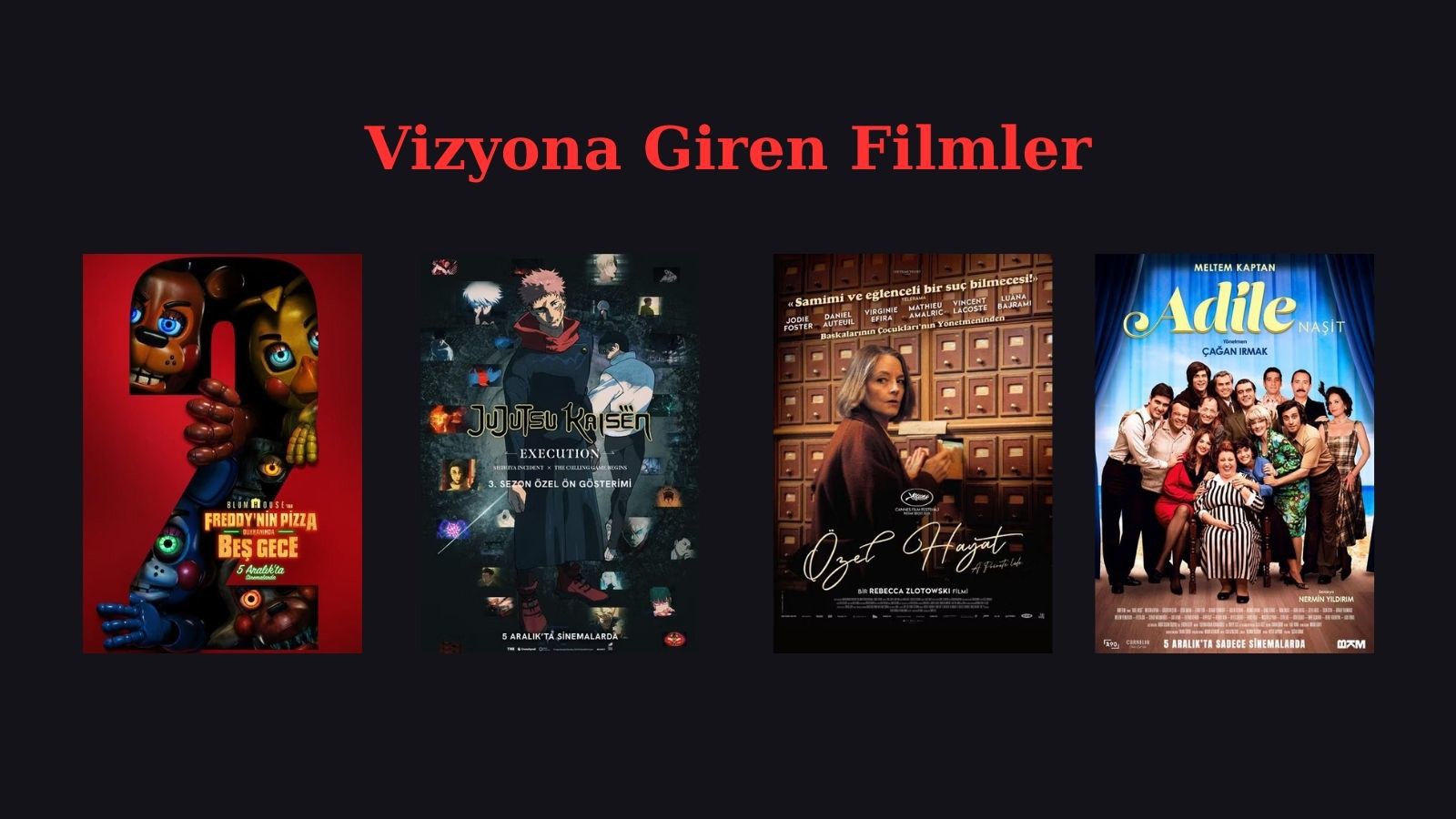 5 Aralık Cuma 2025 Vizyona Giren Filmler Neler?